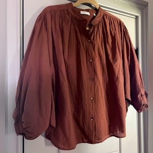 Chestnut Rebecca Taylor light cotton blouse